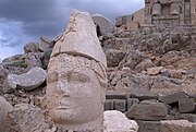 Head of Antiochus I Theos (r. 70 - 30 BC), Armenian-Macedonian ruler of the Commagene kingdom, Mount Nemrut, Turkey.